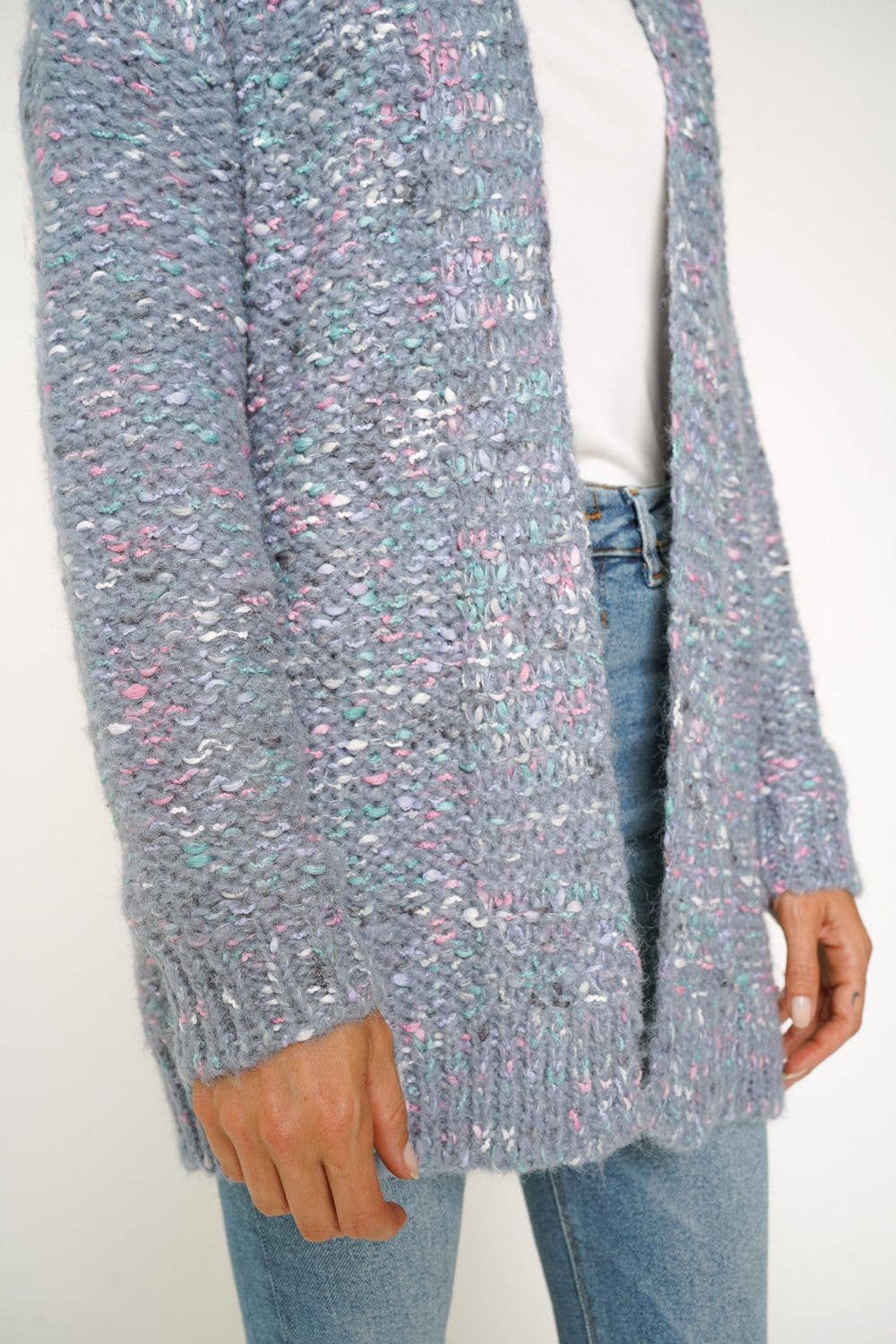 Mixed Yarn Cardigan