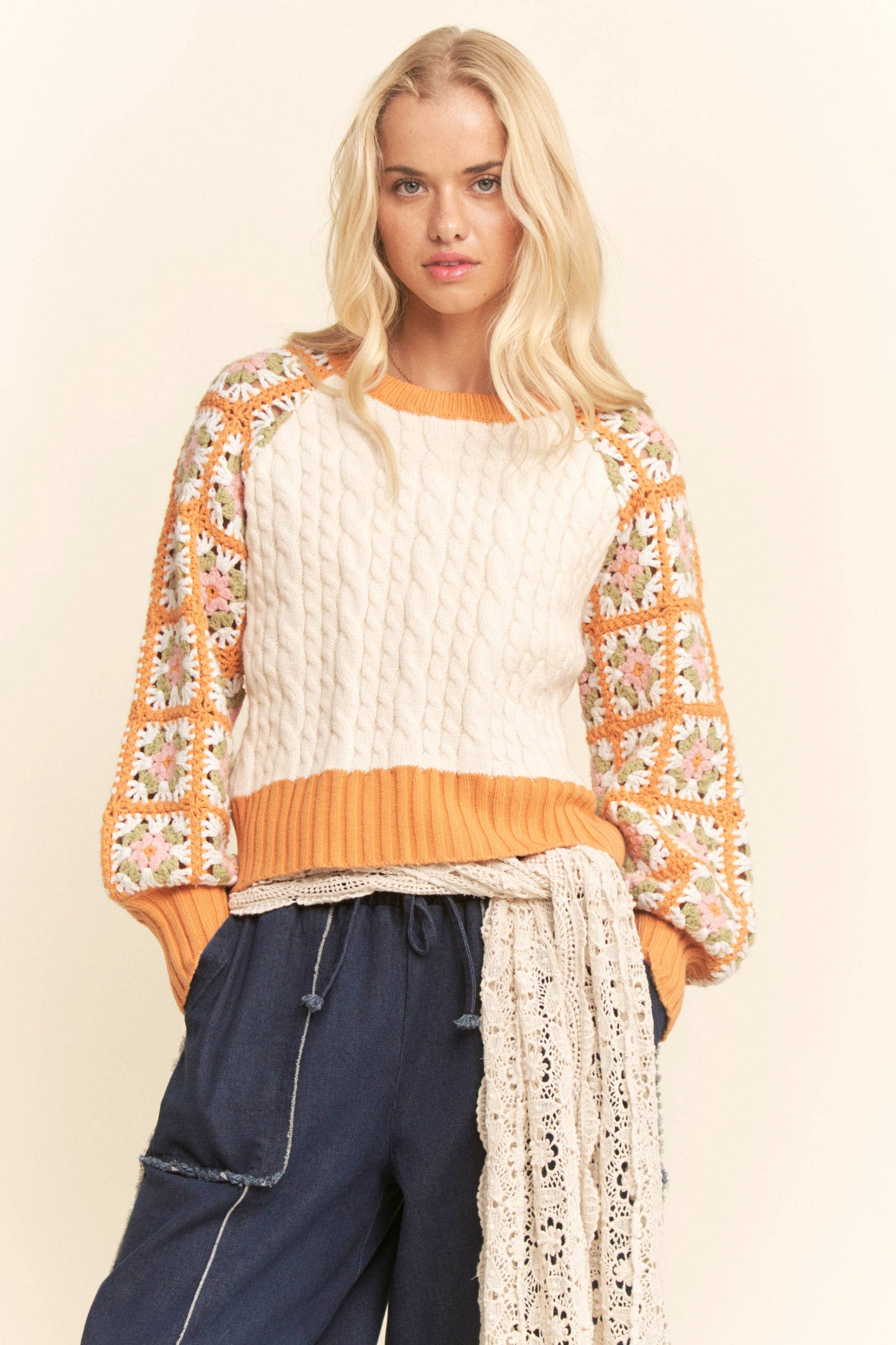 Crochet Sleeve Sweater