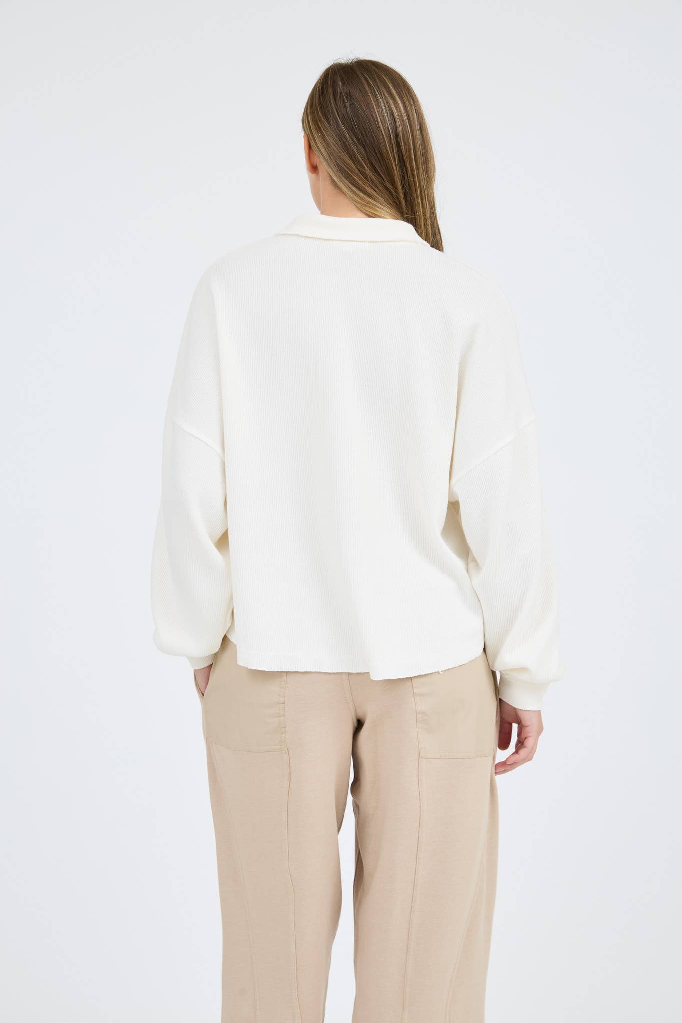Collared Raw Edge Knit Top