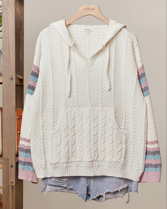 Cable Knit Hoodie Sweater