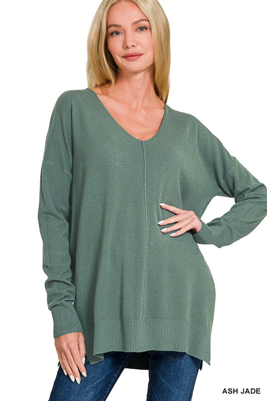 Viscose Front Seam Sweater | Ash Jade