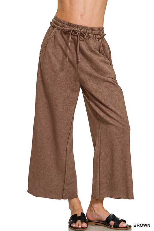Washed French Terry Flare Pants