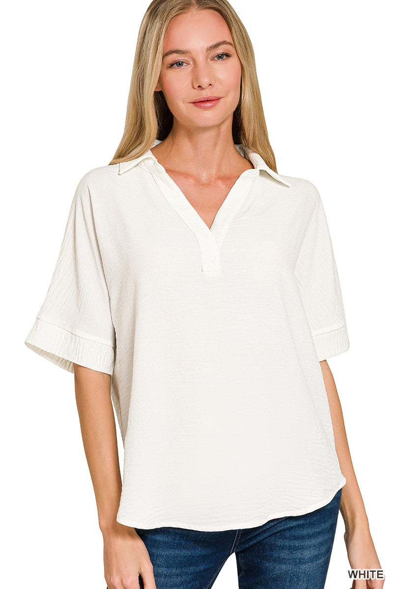V-Neck Short Sleeve Top
