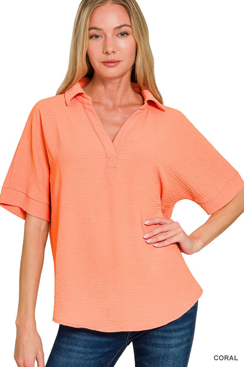 V-Neck Short Sleeve Top