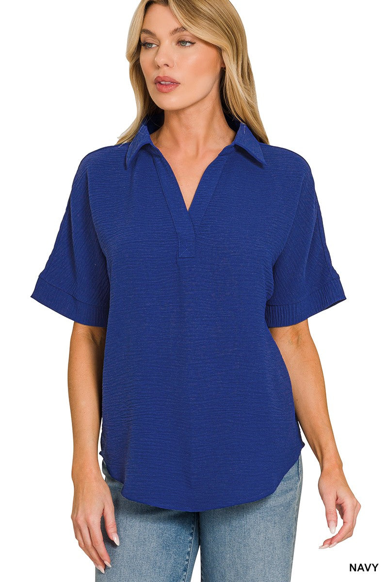 V-Neck Short Sleeve Top