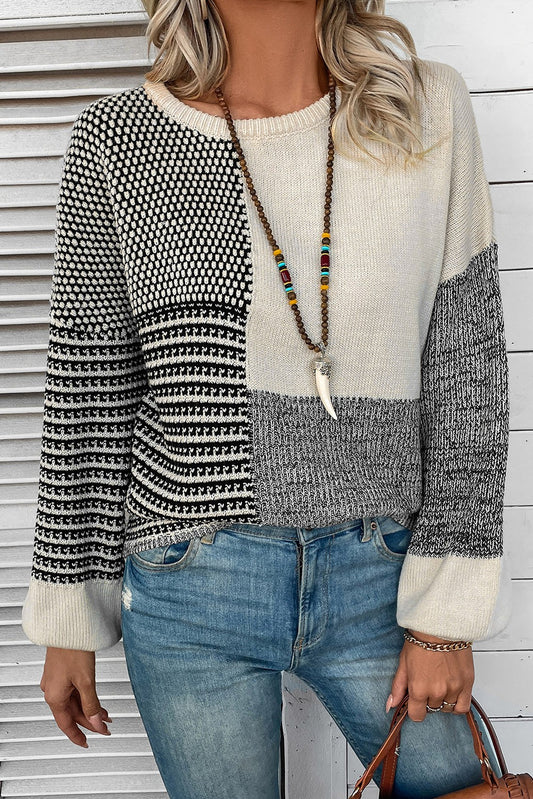 Colorblock Tie Back Sweater