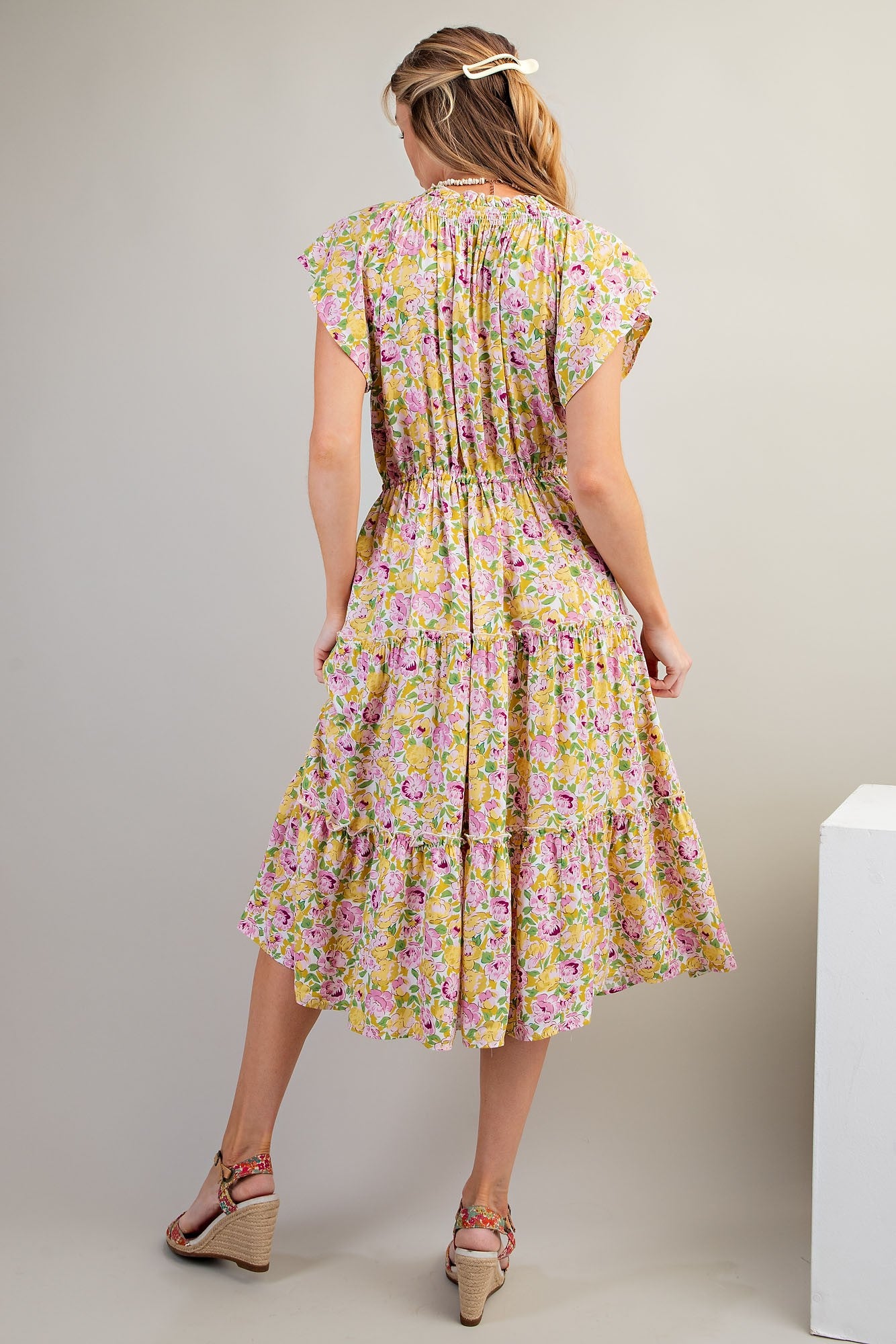 Floral Printed Rayon Challis Dress