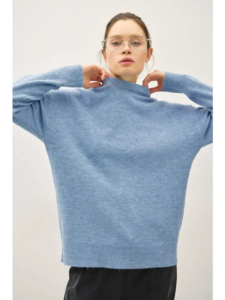Wool Blend Crewneck Classic Sweater