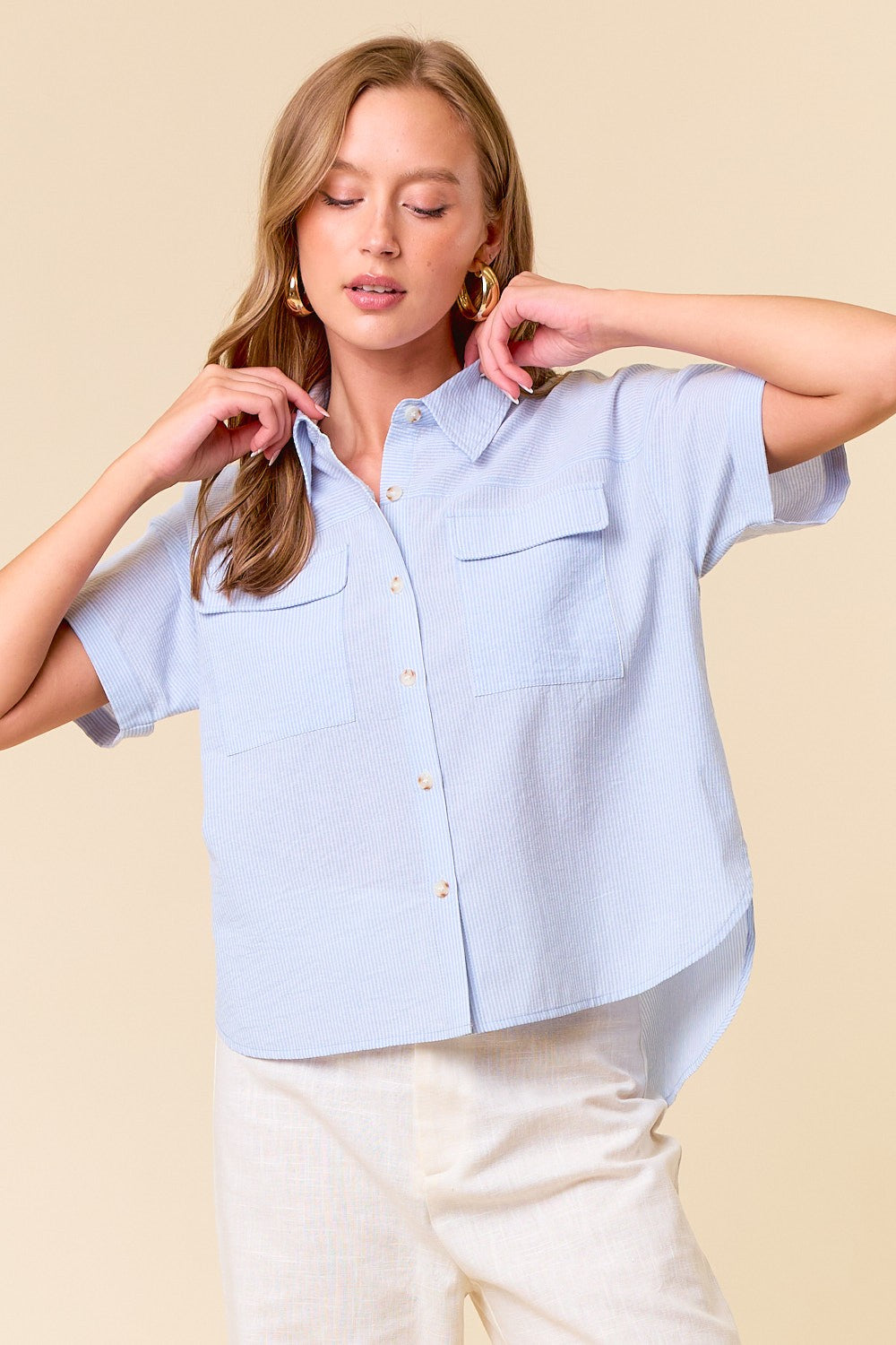 Pin-Striped Button Down