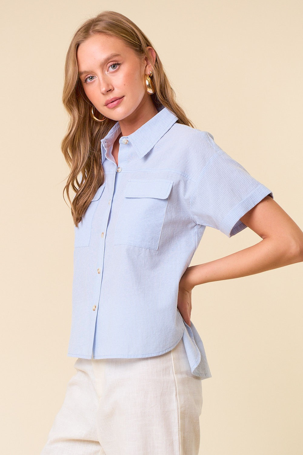 Pin-Striped Button Down