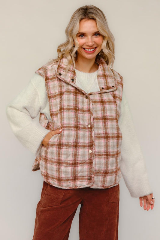 Plaid Quilted Vest