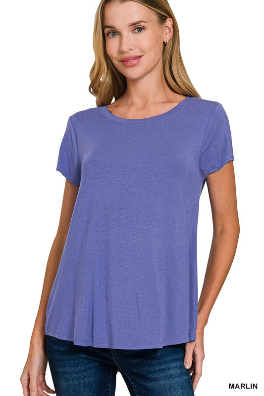 Flowy Round Hem Rayon Top | Marlin