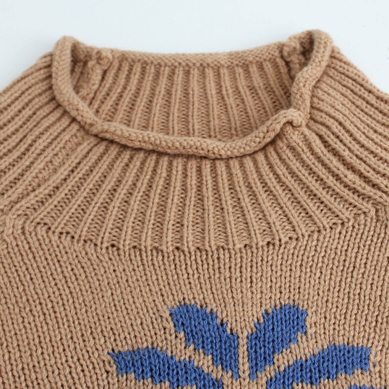 Khaki Floral Knit Sweater