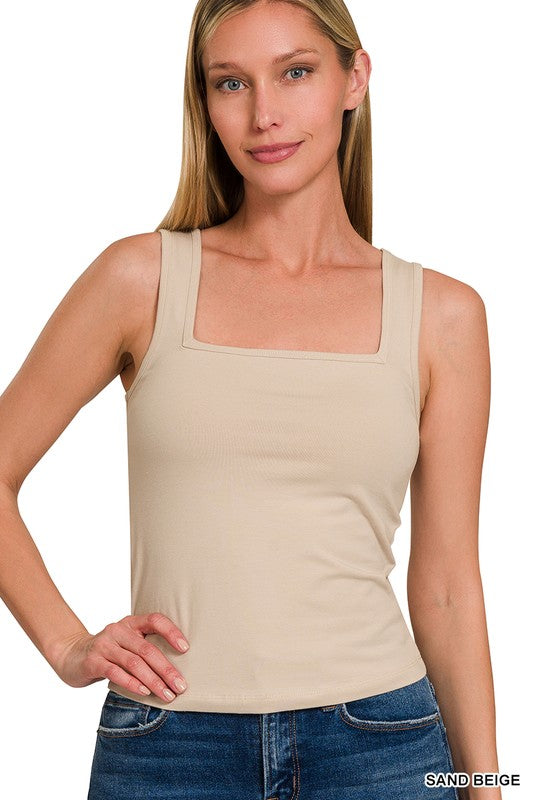 Square Neck Fitted Tank