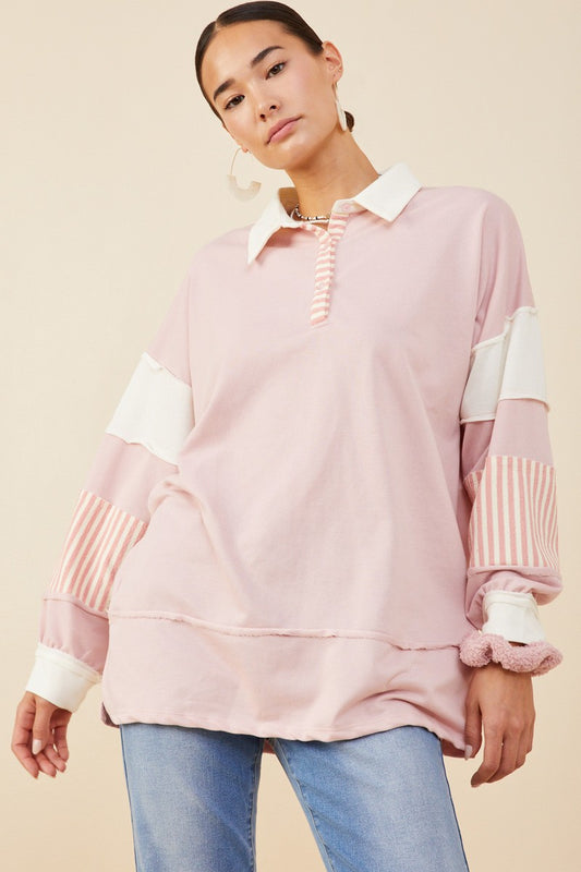 Blocked Knit Rugby Shirt