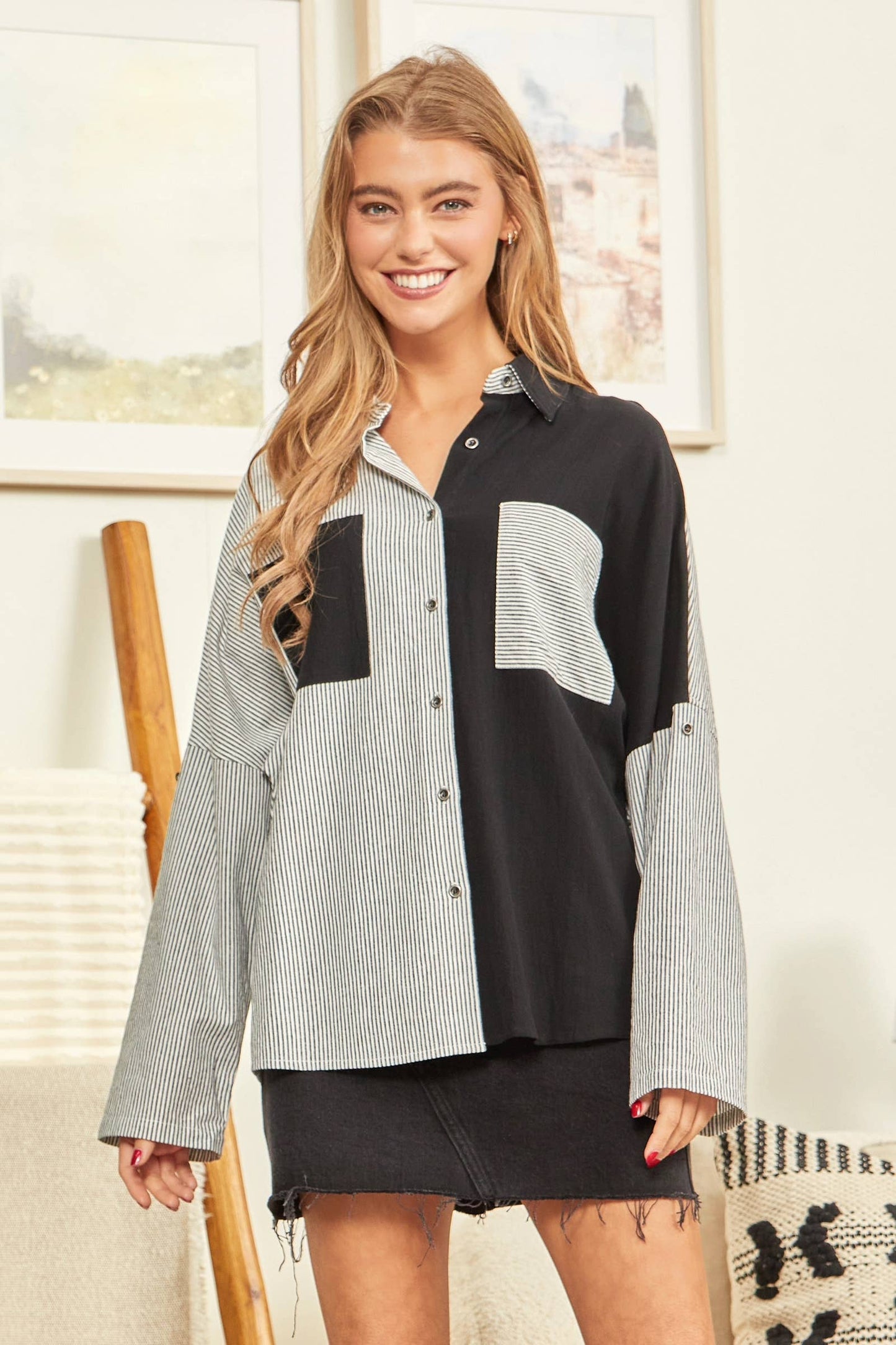 Long Sleeve Split Top