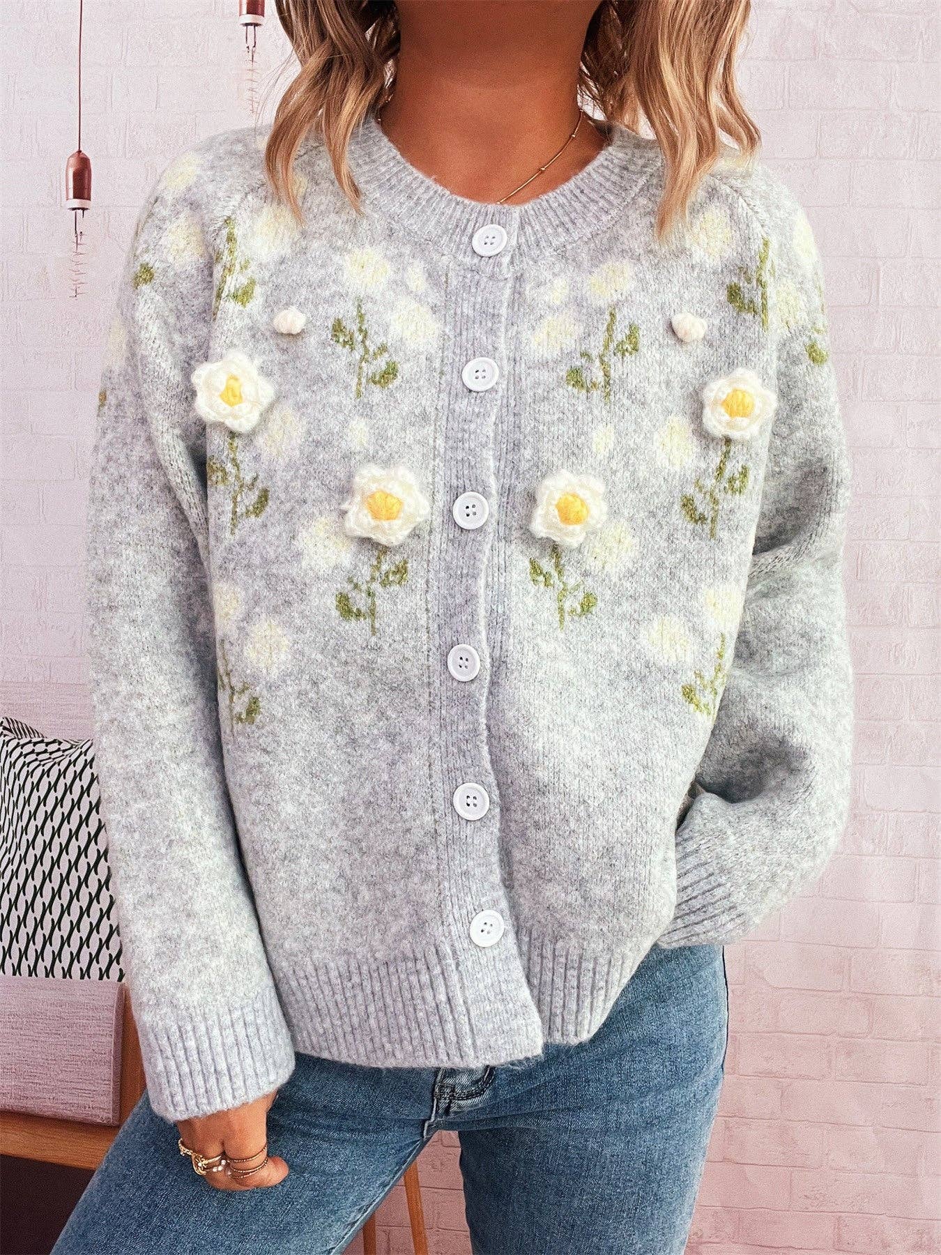 Floral Embroidered Cardigan