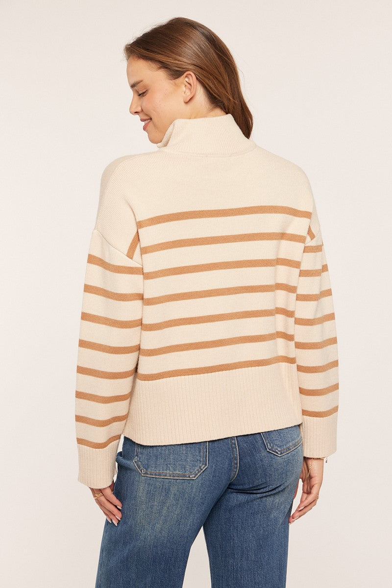 Stripe Zip-Up Sweater