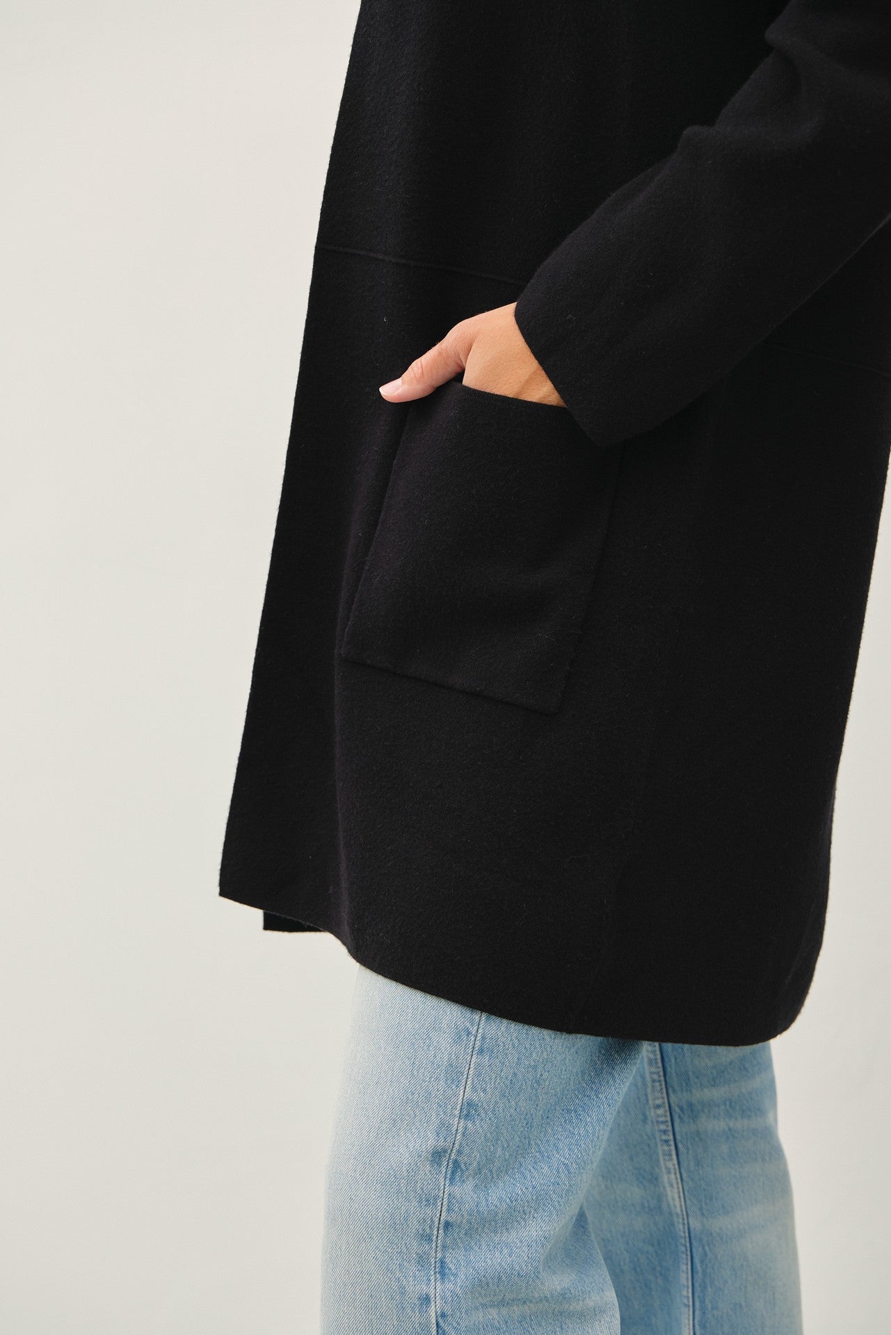 PLUS EXCLUSIVE | Open Knit Cardigan | Black