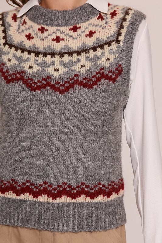 Nordic Pattern Sweater Vest