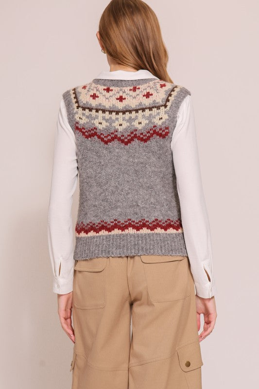 Nordic Pattern Sweater Vest