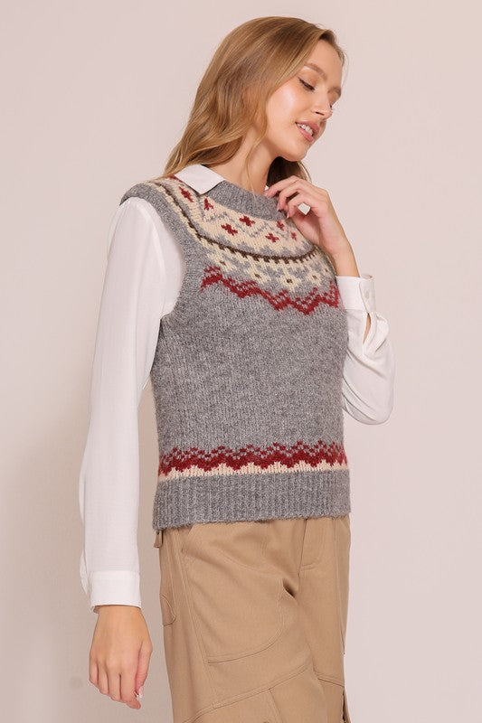 Nordic Pattern Sweater Vest