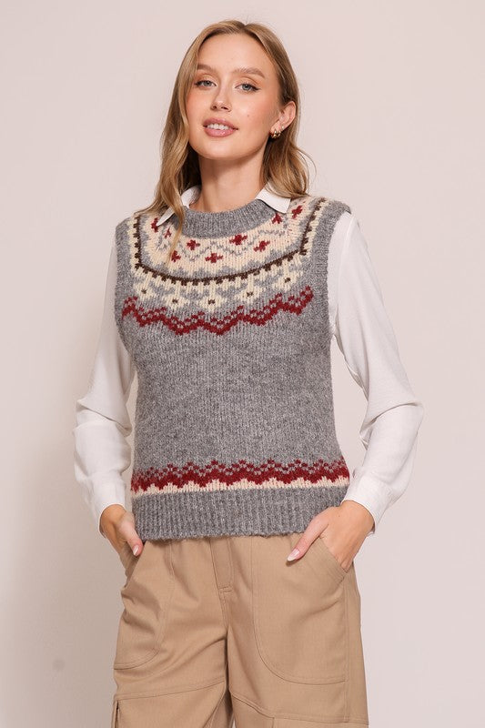 Nordic Pattern Sweater Vest