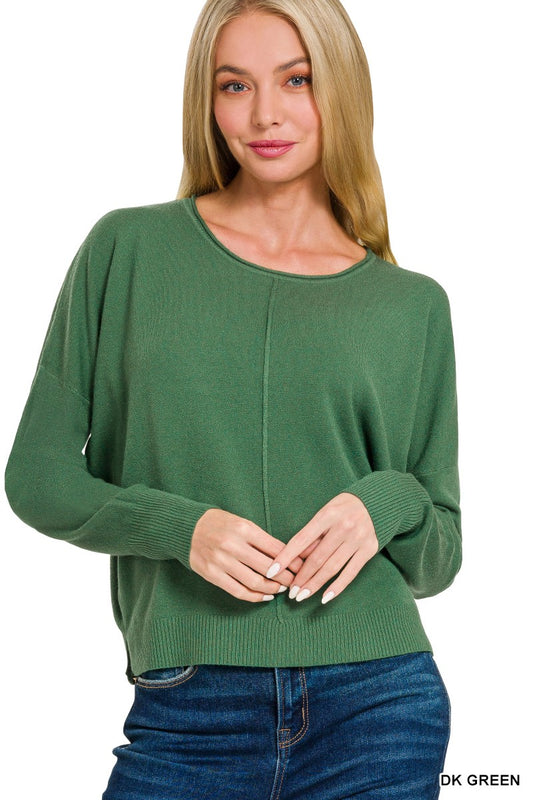 Front Seam Sweater | Dark Green