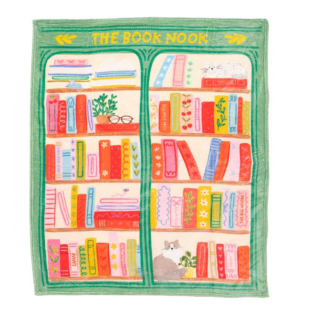 The Book Nook Fleece Throw Blanket