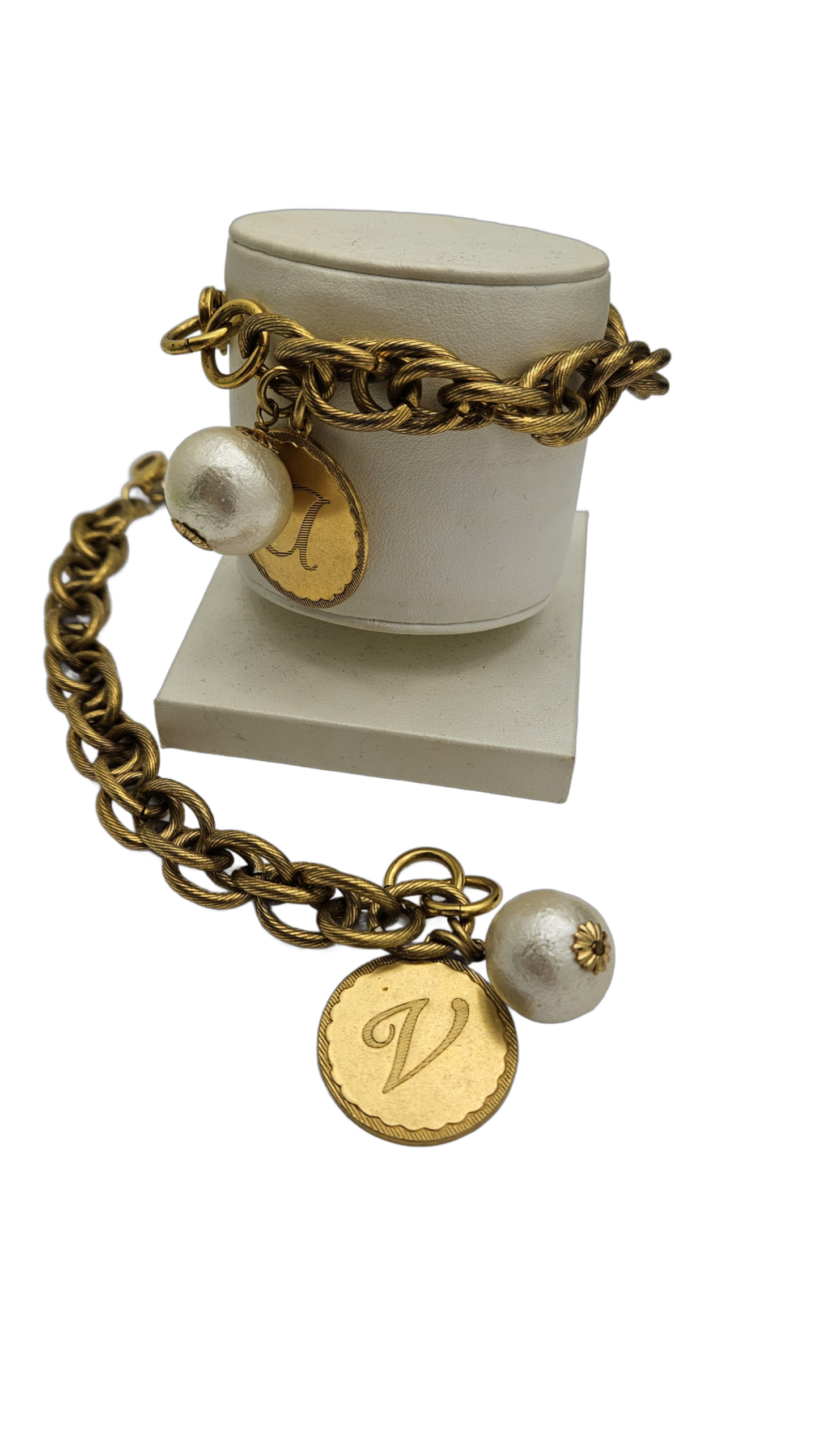 Gold Chain Letter Bracelet