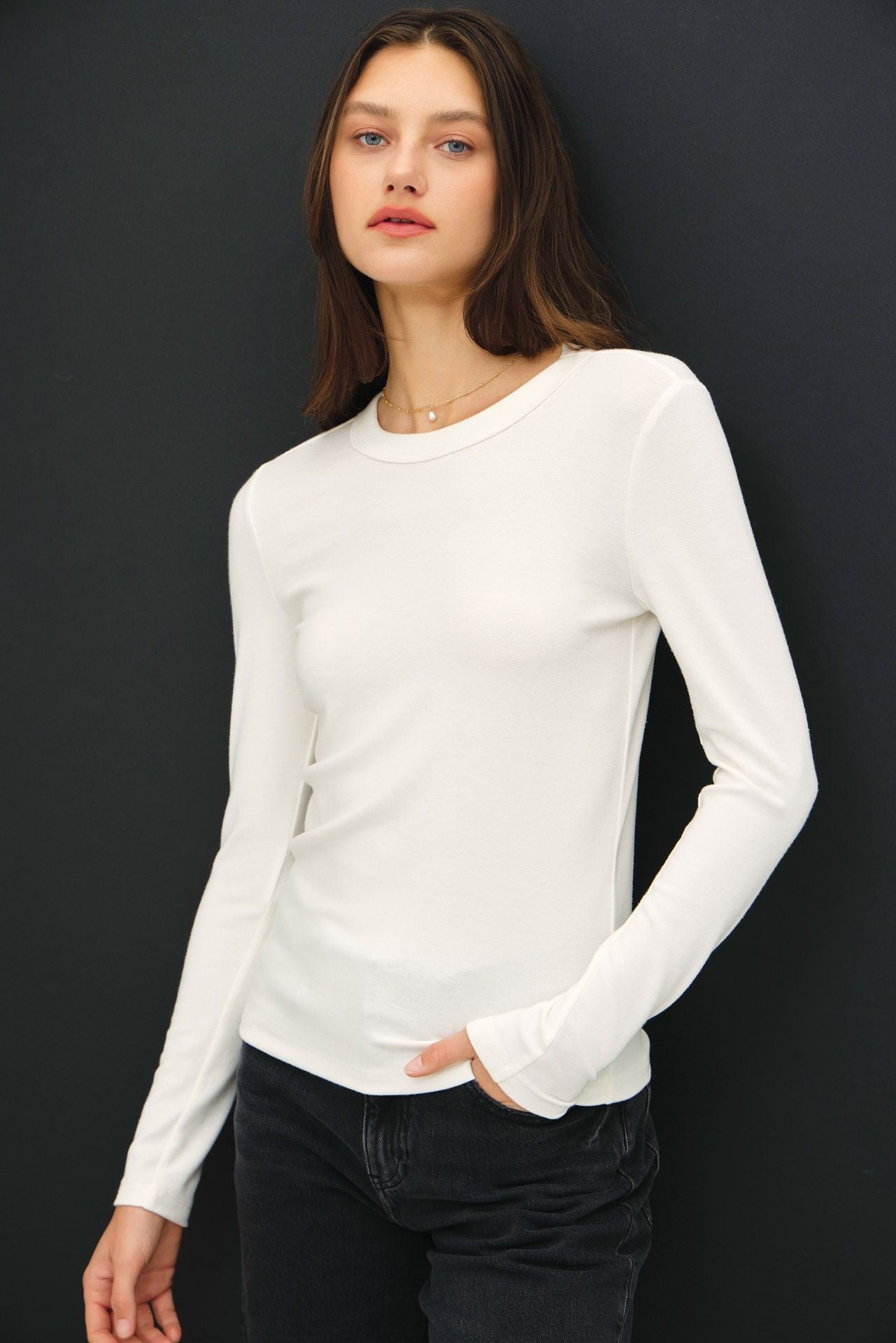 Round Neck Top| Ivory