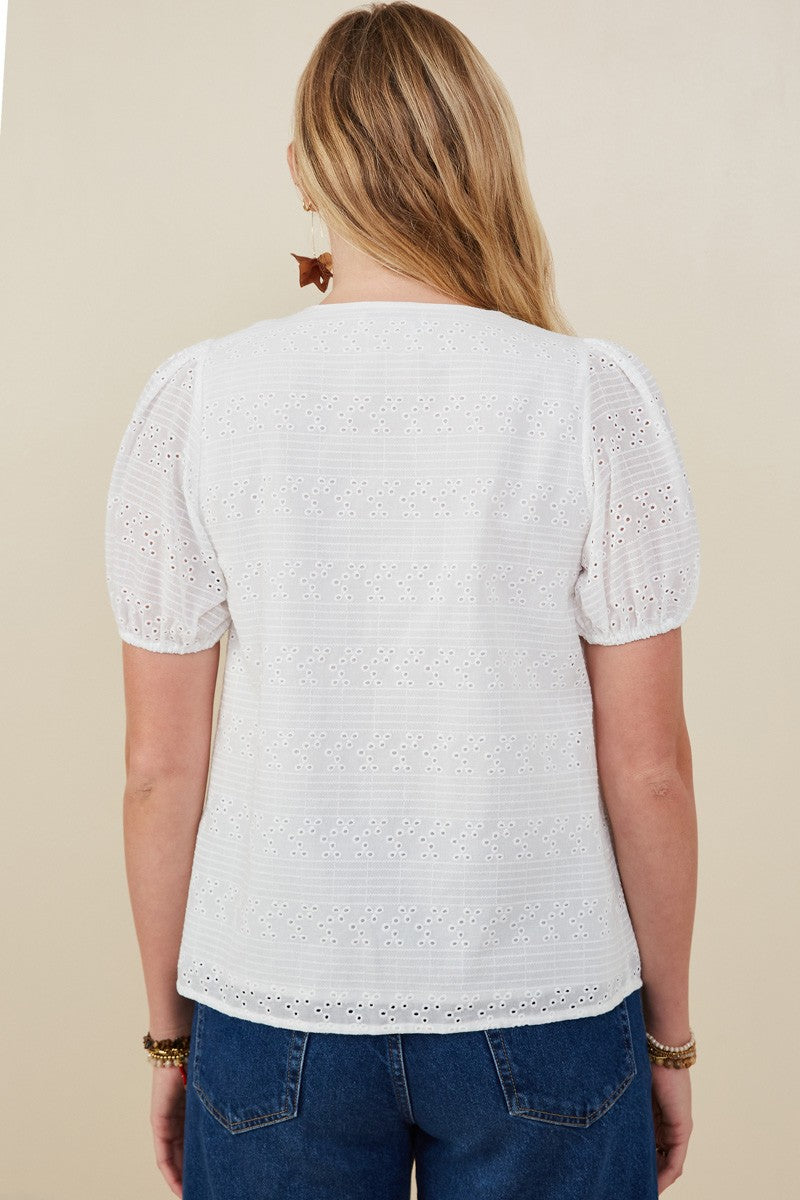 Floral Eyelet Blouse