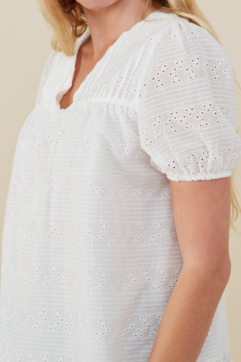 Floral Eyelet Blouse