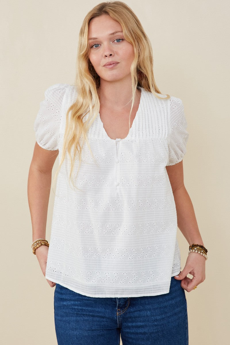Floral Eyelet Blouse