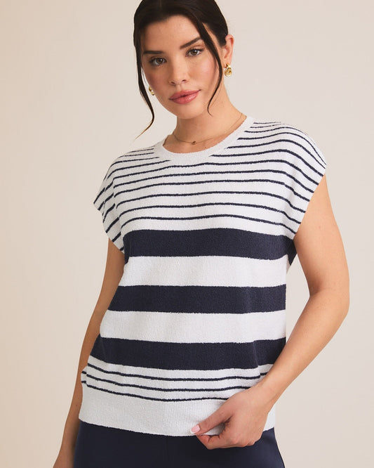 Sleeveless Navy Striped Sweater