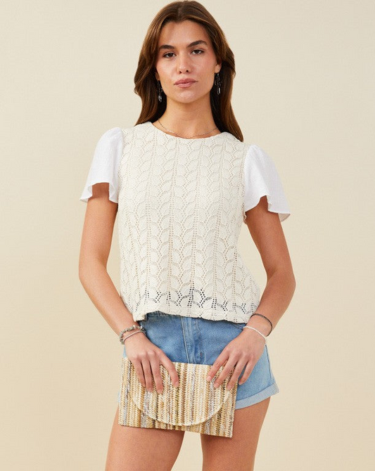 Mixed Media Pattered Top