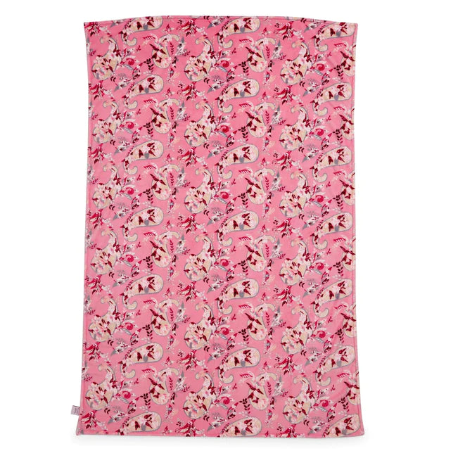 Plush Throw Blanket  |  Botanical Paisley Pink