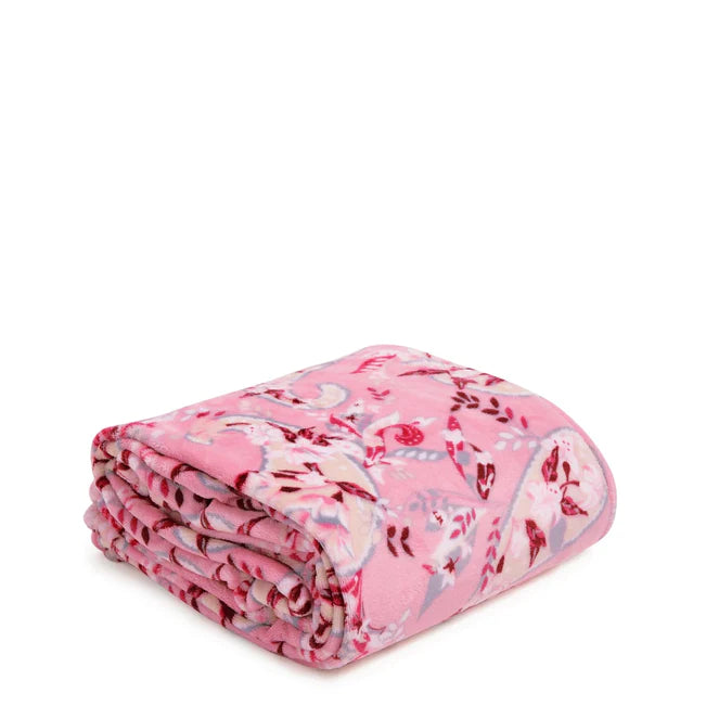 Plush Throw Blanket  |  Botanical Paisley Pink