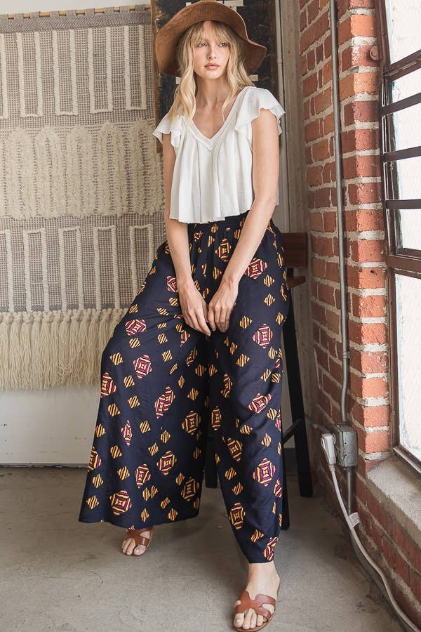 Geometric Print Maxi Pants