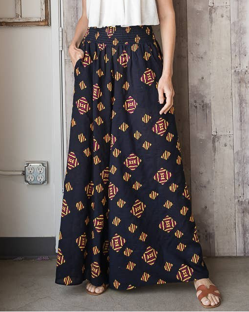 Geometric Print Maxi Pants