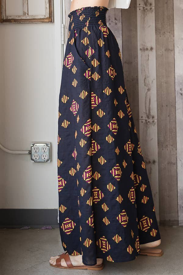 Geometric Print Maxi Pants