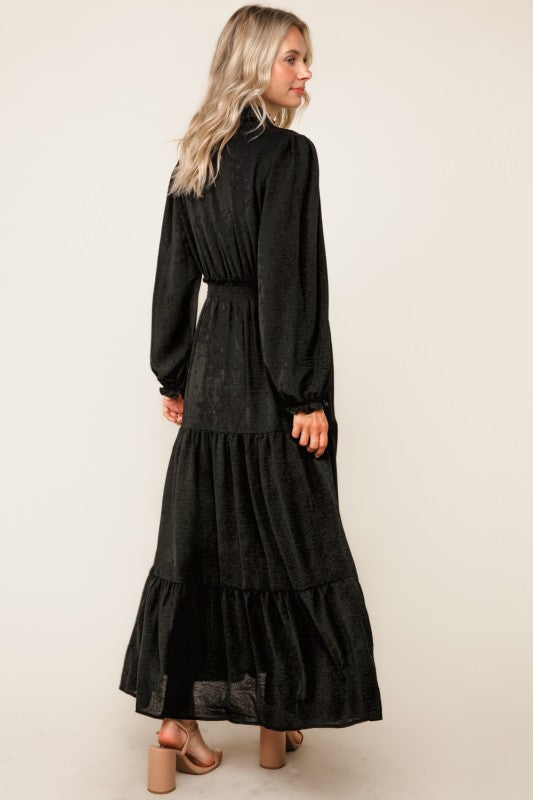 Smocking Waist Tiered Midi Dress
