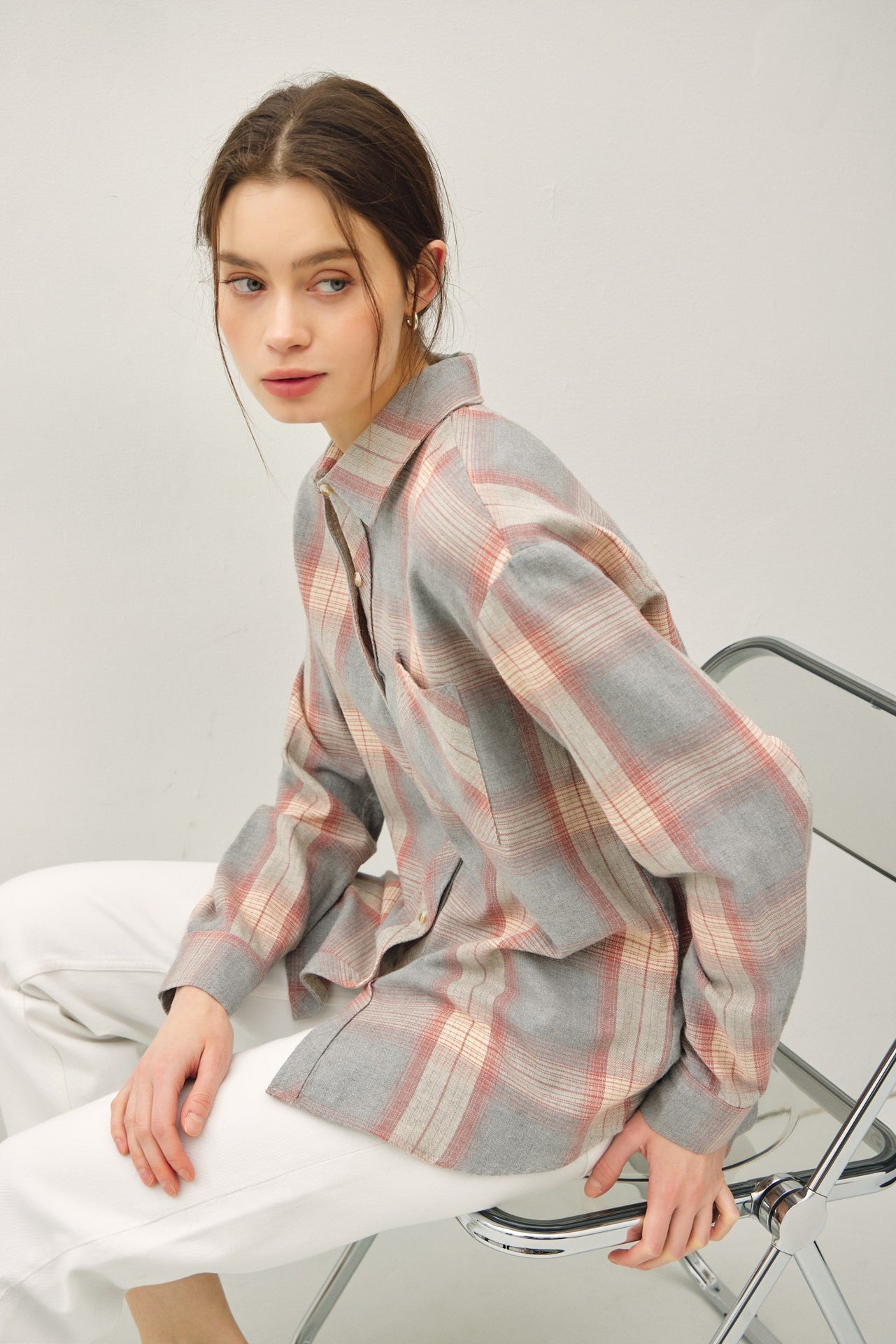 Cotton 100 Classic Faded Plaid Shirt