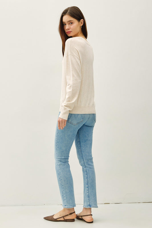 Drop Shoulder Sweater | Oatmeal