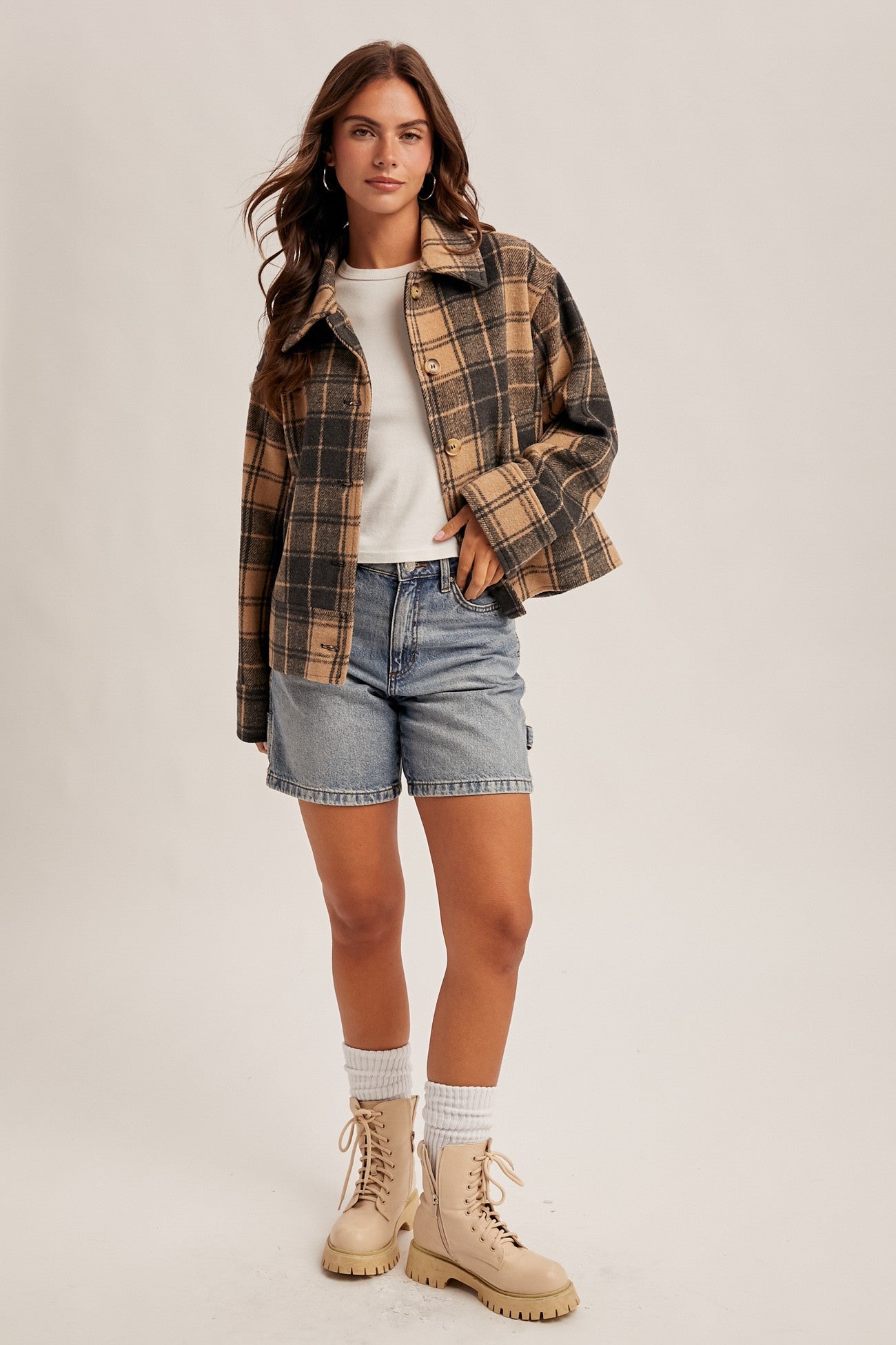 Plaid Button Down Jacket