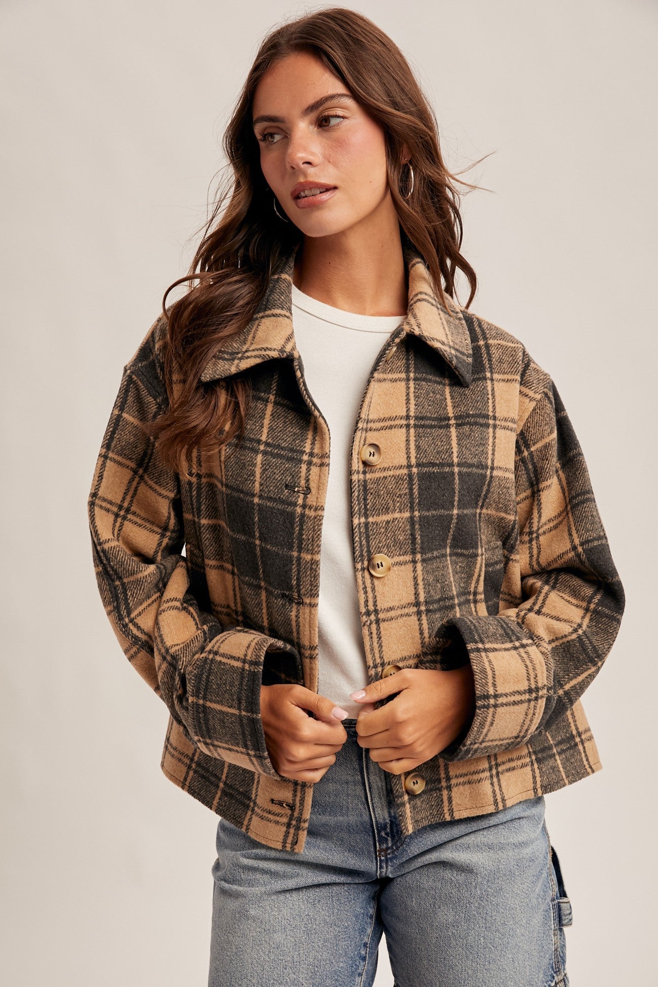 Plaid Button Down Jacket