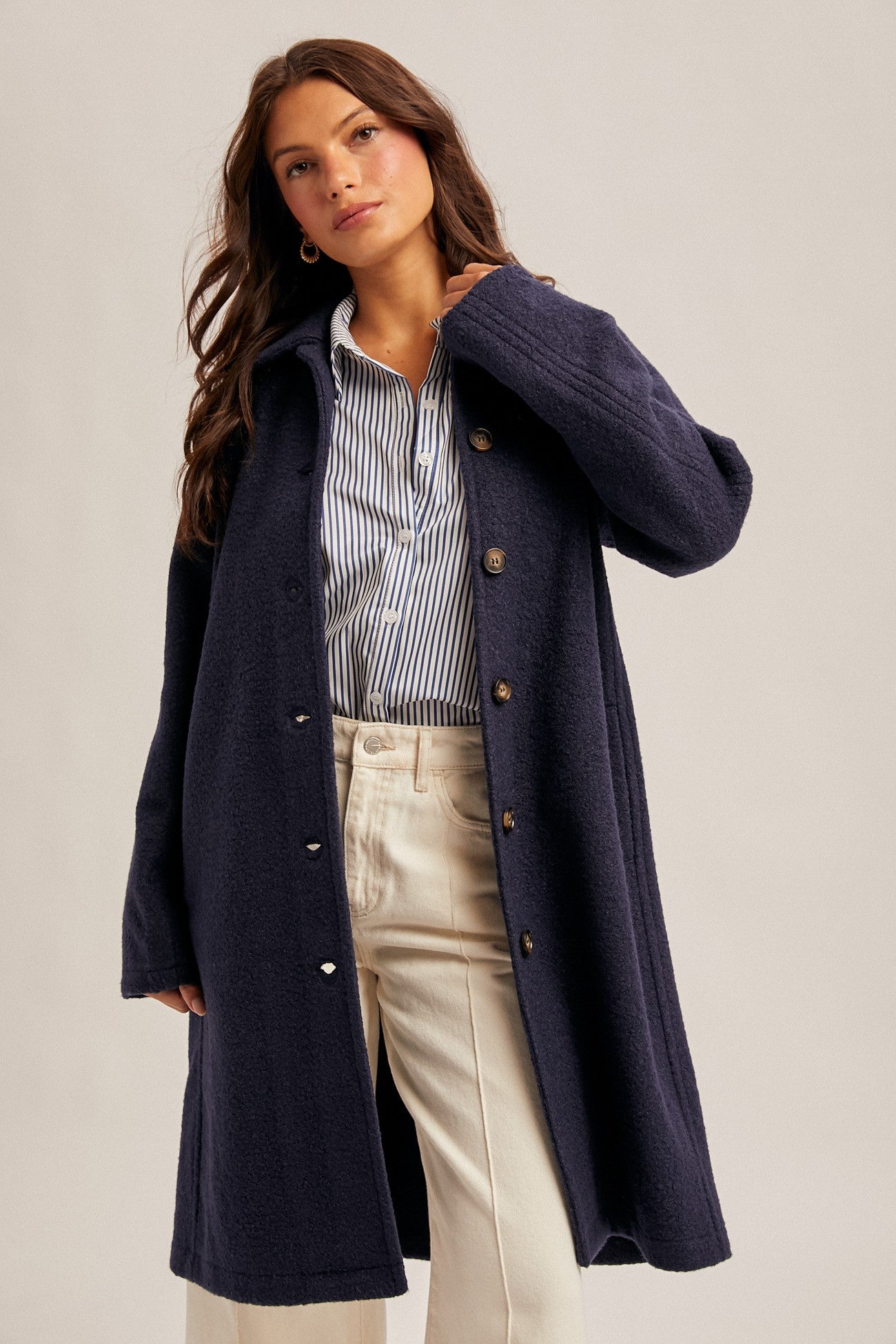 Teddy Textured Button Down Coat