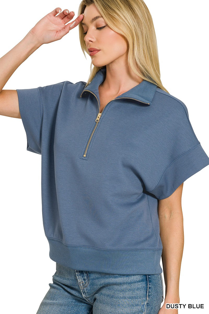 Scuba Knit Quarter Zip Pullover