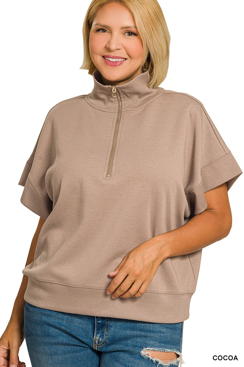 Scuba Knit Quarter Zip Pullover