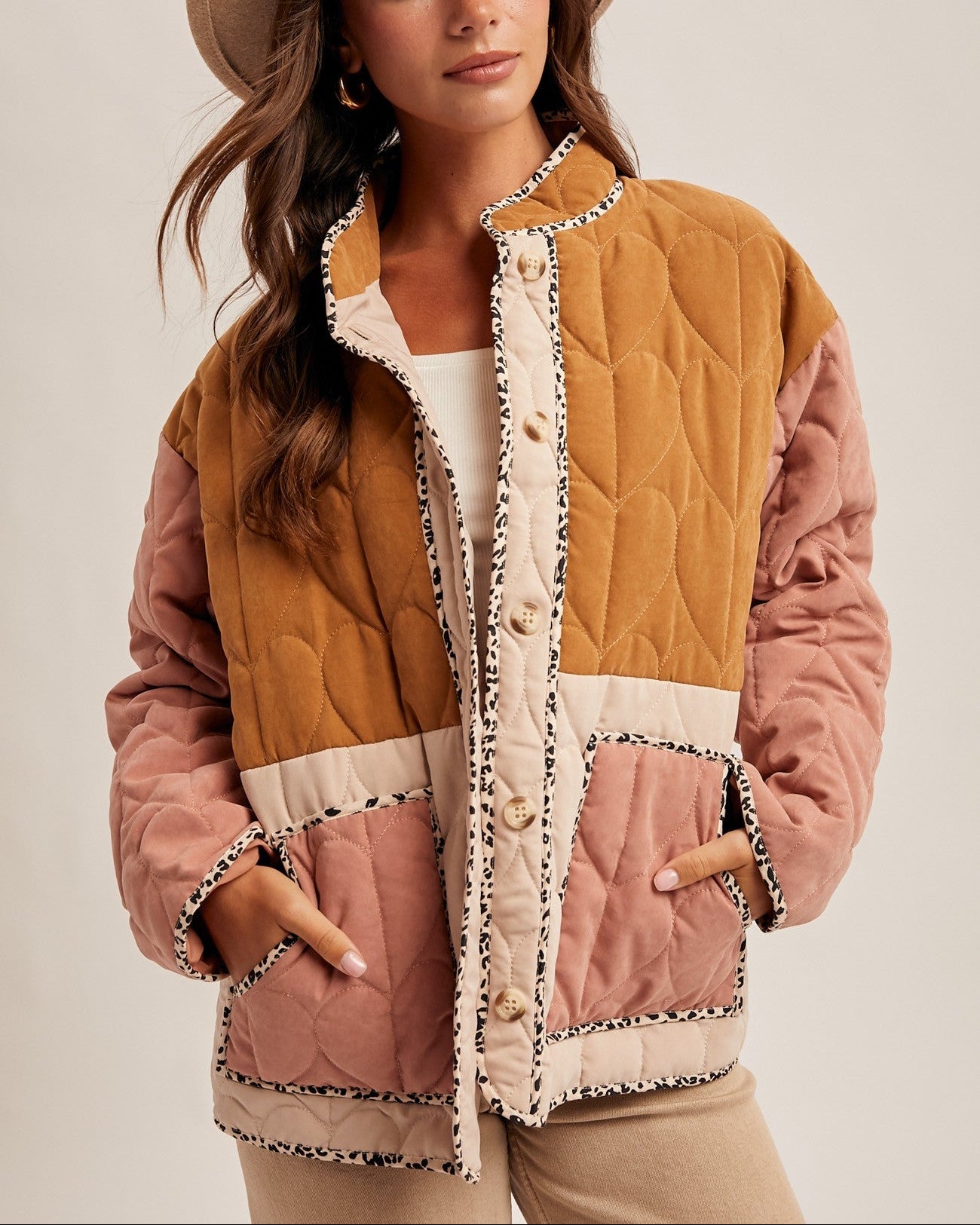 Color Block Quilted Jacket